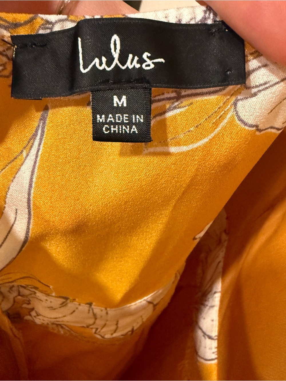 Lulu's Mustard Floral High-Low Ruffle Dress - Picture 6 of 6
